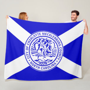 Stadtflagge von Charlotte (North Carolina) Fleecedecke