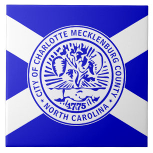 Stadtflagge von Charlotte (North Carolina) Fliese