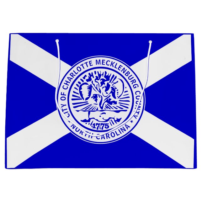 Stadtflagge von Charlotte (North Carolina) Große Geschenktüte (Vorderseite)