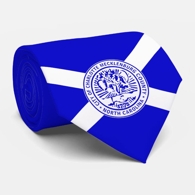 Stadtflagge von Charlotte (North Carolina) Krawatte (Gerollt)