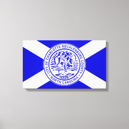 Stadtflagge von Charlotte (North Carolina) Leinwanddruck