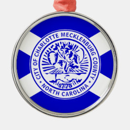 Stadtflagge von Charlotte (North Carolina) Ornament Aus Metall