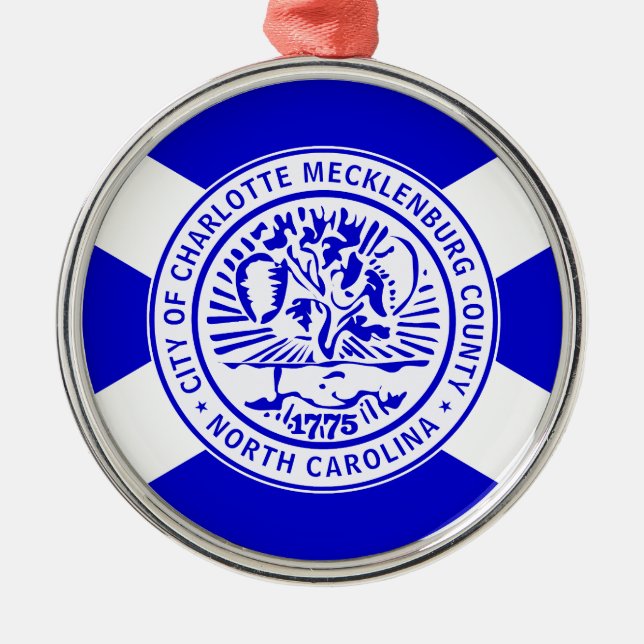 Stadtflagge von Charlotte (North Carolina) Ornament Aus Metall (Vorne)