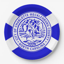 Stadtflagge von Charlotte (North Carolina) Pappteller