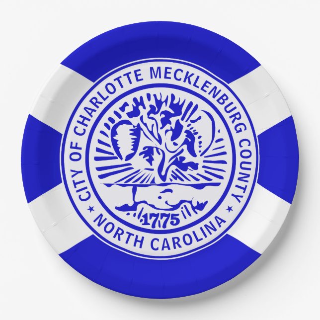 Stadtflagge von Charlotte (North Carolina) Pappteller (Vorderseite)