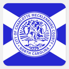 Stadtflagge von Charlotte (North Carolina) Quadratischer Aufkleber