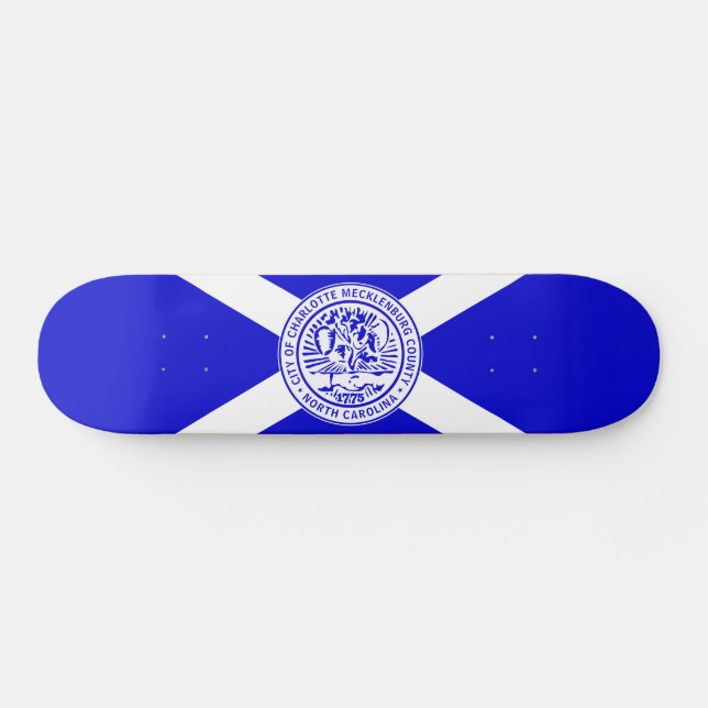 Stadtflagge von Charlotte (North Carolina) Skateboard (Horizontal)