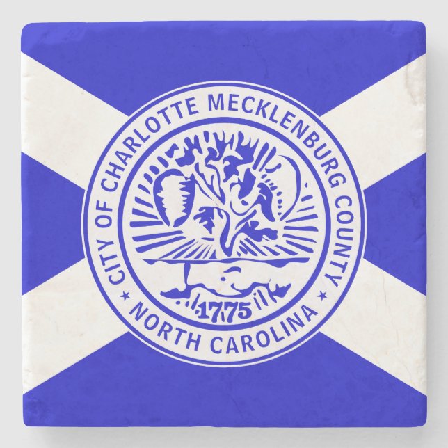 Stadtflagge von Charlotte (North Carolina) Steinuntersetzer (Vorderseite)