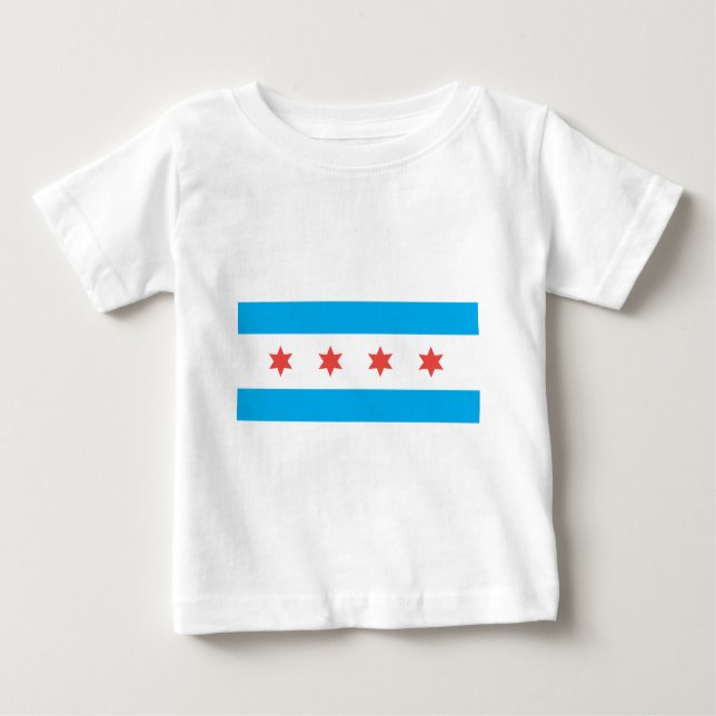 Stadtflagge von Chicago Baby T-shirt (Vorderseite)