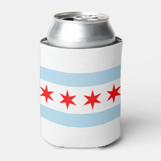 Stadtflagge von Chicago Dosenkühler (Kanne Vorderseite)