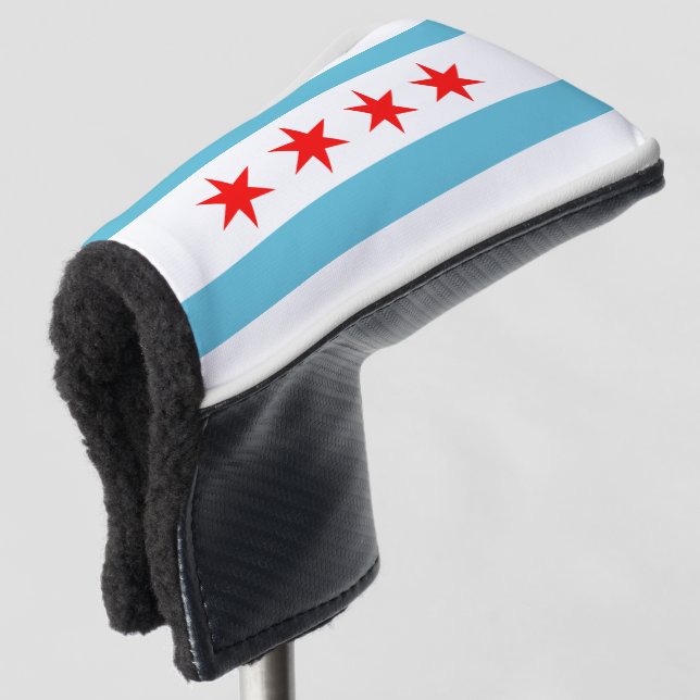Stadtflagge von Chicago Golf Headcover (3/4 Vorderseite)