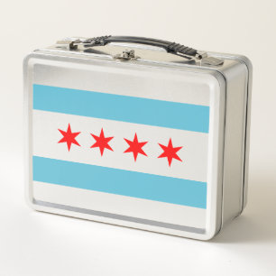 Stadtflagge von Chicago Metall Brotdose