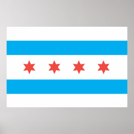 Stadtflagge von Chicago Poster