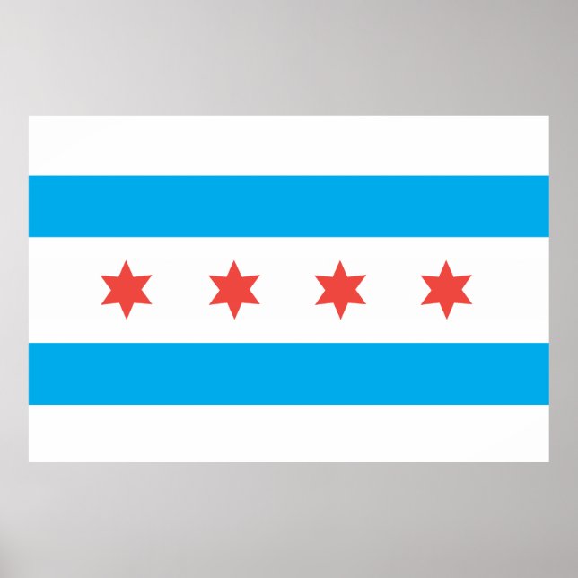 Stadtflagge von Chicago Poster (Vorne)