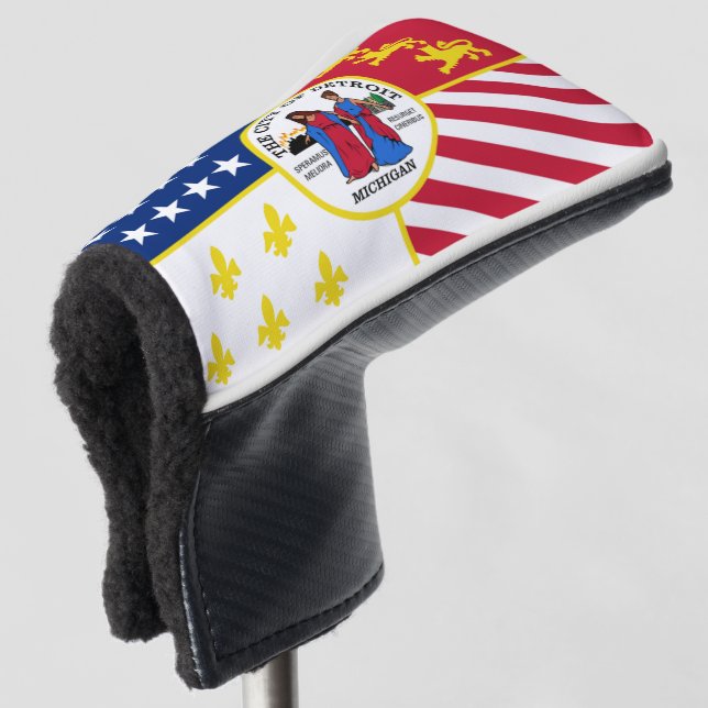 Stadtflagge von Detroit Golf Headcover (3/4 Vorderseite)