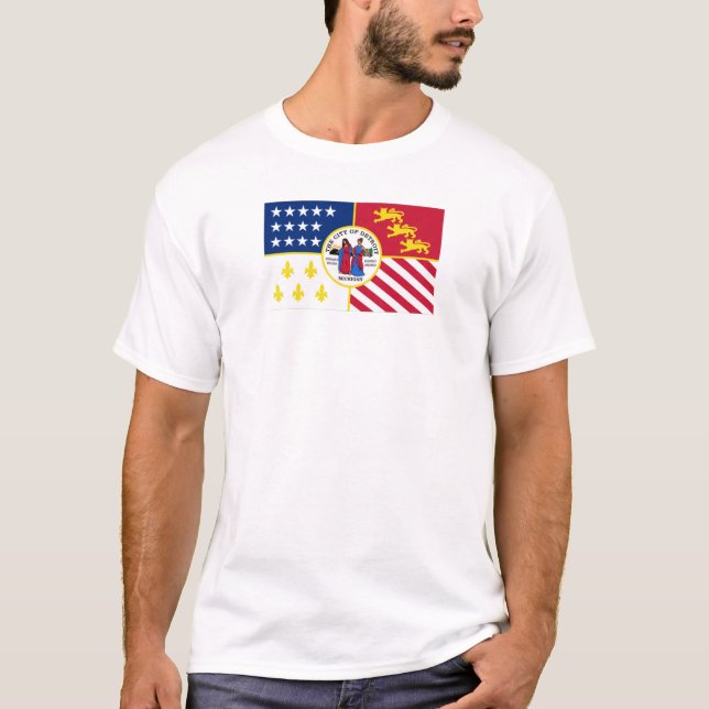 Stadtflagge von Detroit T-Shirt (Vorderseite)