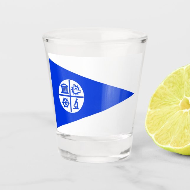 Stadtflagge von Minneapolis Schnapsglas (Vorderseite)