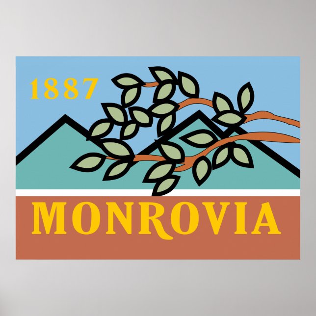 Stadtflagge von Monrovia Poster (Vorne)