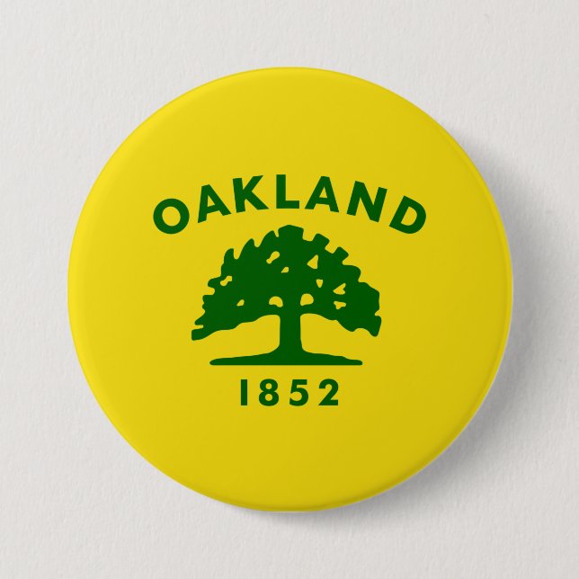 Stadtflagge von Oakland (Kalifornien) Button (Vorderseite)