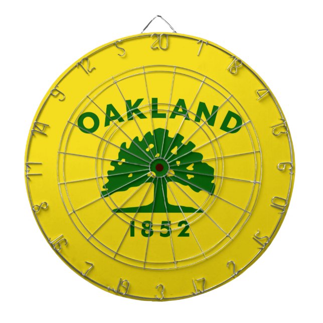 Stadtflagge von Oakland (Kalifornien) Dartscheibe (vorne)