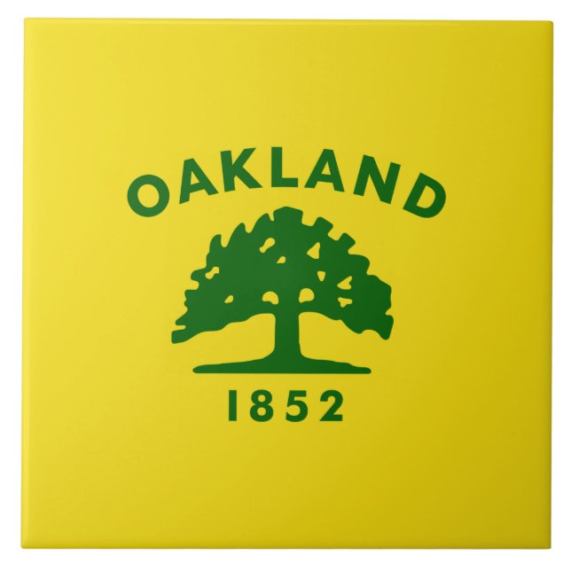 Stadtflagge von Oakland (Kalifornien) Fliese (Vorderseite)