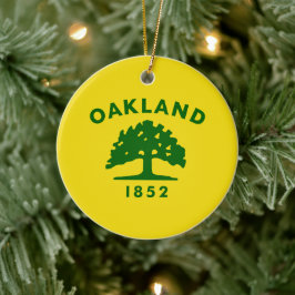Stadtflagge von Oakland (Kalifornien) Keramik Ornament