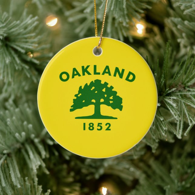 Stadtflagge von Oakland (Kalifornien) Keramik Ornament (Baum)