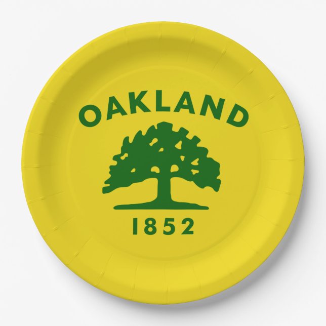 Stadtflagge von Oakland (Kalifornien) Pappteller (Vorderseite)
