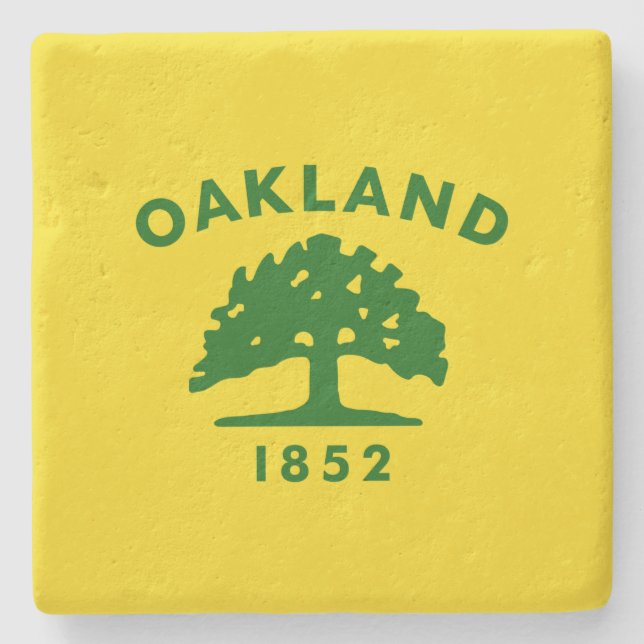 Stadtflagge von Oakland (Kalifornien) Steinuntersetzer (Vorderseite)