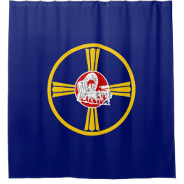 Stadtflagge von Omaha (Nebraska) Duschvorhang