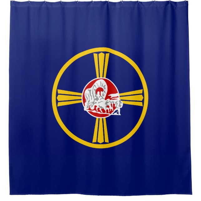 Stadtflagge von Omaha (Nebraska) Duschvorhang (Vorderseite)