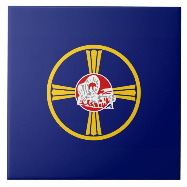 Stadtflagge von Omaha (Nebraska) Fliese (Vorderseite)