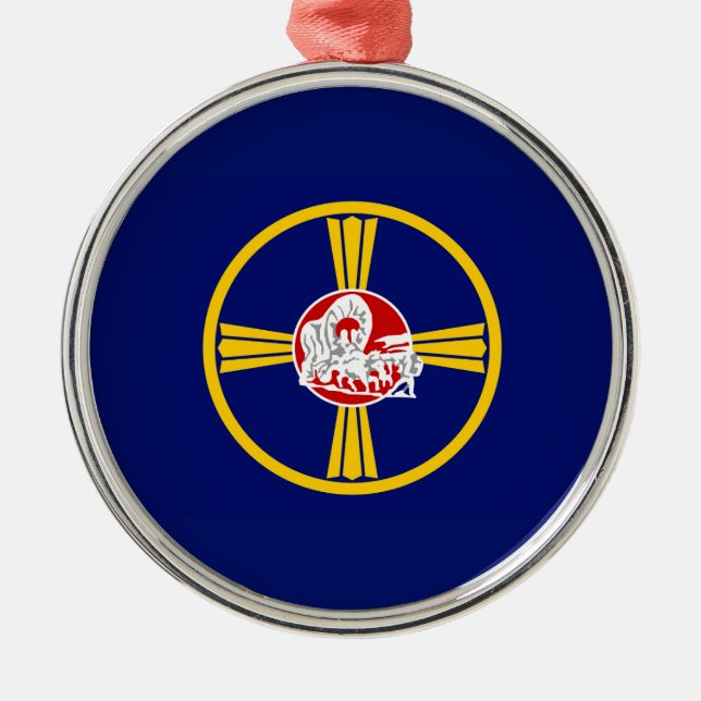 Stadtflagge von Omaha (Nebraska) Ornament Aus Metall (Vorne)