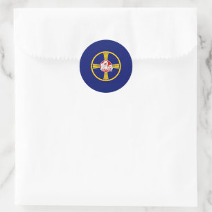 Stadtflagge von Omaha (Nebraska) Runder Aufkleber