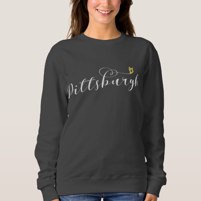 Stadtflagge von Pittsburgh im Herzen Sweatshirt (Vorderseite)