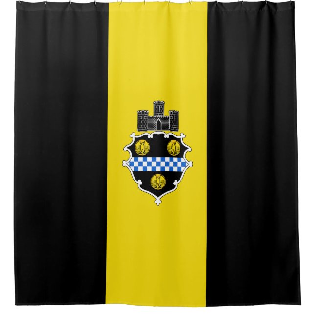 Stadtflagge von Pittsburgh (Pennsylvania) Duschvorhang (Vorderseite)