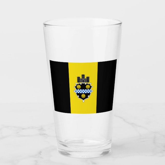 Stadtflagge von Pittsburgh (Pennsylvania) Glas (Vorderseite)