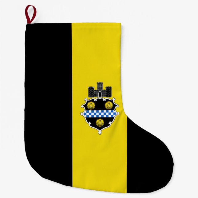 Stadtflagge von Pittsburgh (Pennsylvania) Großer Weihnachtsstrumpf (Vorderseite)