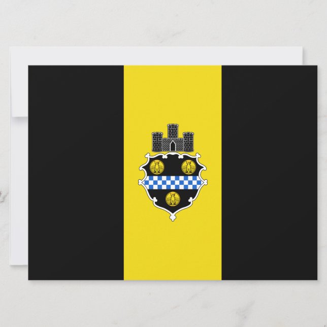 Stadtflagge von Pittsburgh (Pennsylvania) Karte (Vorderseite)