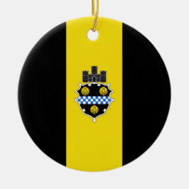 Stadtflagge von Pittsburgh (Pennsylvania) Keramik Ornament