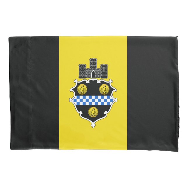 Stadtflagge von Pittsburgh (Pennsylvania) Kissenbezug (Vorderseite-Links)