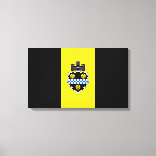 Stadtflagge von Pittsburgh (Pennsylvania) Leinwanddruck (Vorderseite)