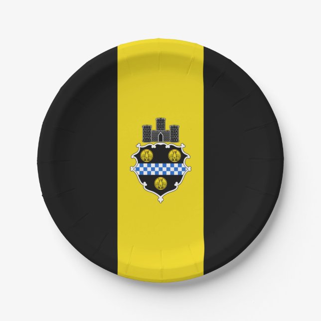 Stadtflagge von Pittsburgh (Pennsylvania) Pappteller (Vorderseite)
