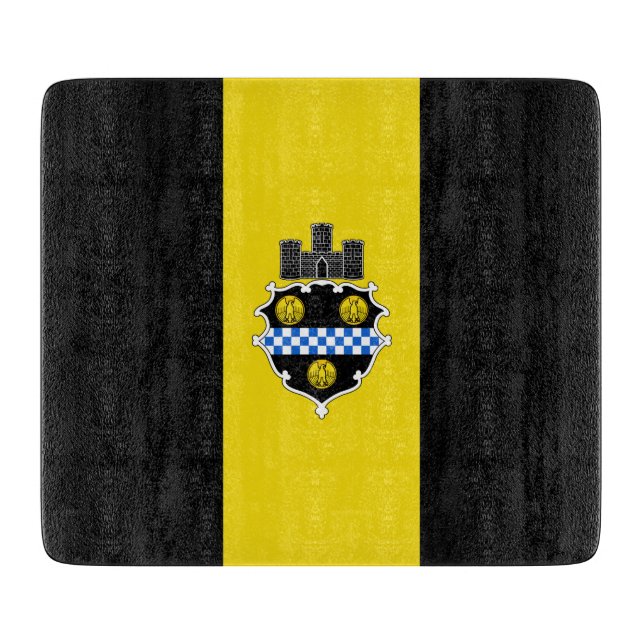 Stadtflagge von Pittsburgh (Pennsylvania) Schneidebrett (Vorderseite)