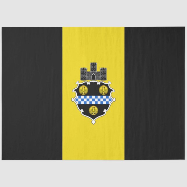 Stadtflagge von Pittsburgh (Pennsylvania) Seidenpapier (Vorderseite)