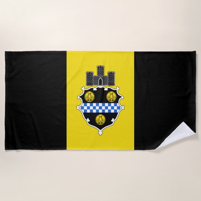 Stadtflagge von Pittsburgh (Pennsylvania) Strandtuch (Vorderseite)