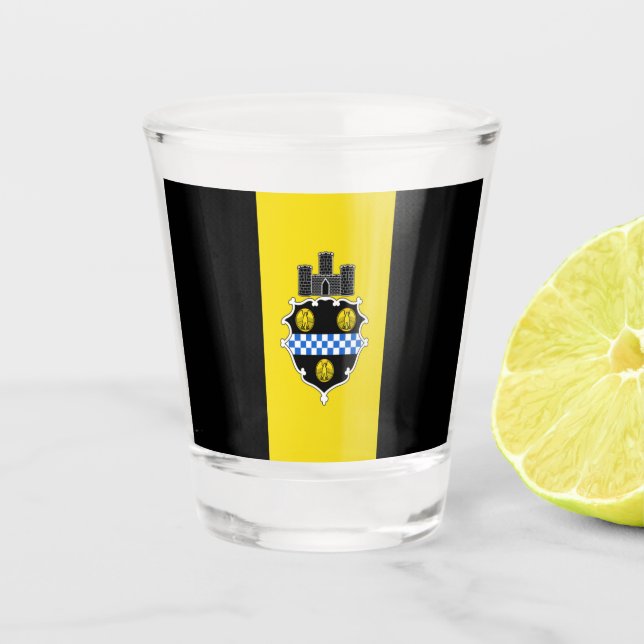 Stadtflagge von Pittsburgh Schnapsglas (Vorderseite)