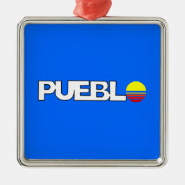 Stadtflagge von Pueblo (Colorado) Ornament Aus Metall