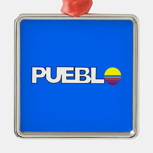 Stadtflagge von Pueblo (Colorado) Ornament Aus Metall (Vorne)