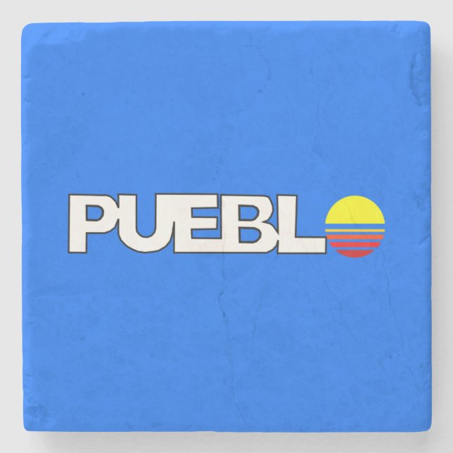 Stadtflagge von Pueblo (Colorado) Steinuntersetzer (Vorderseite)